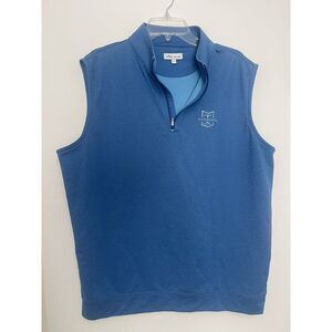 Peter Millar Vest Men's Large 1/4 Zipper Pullover Sweater Blue Golf